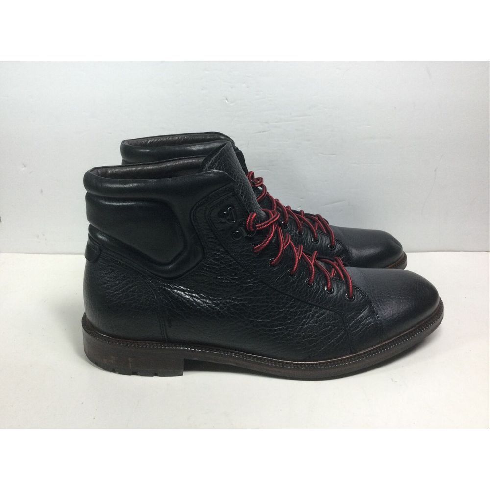 Johnston & Murphy 1850 Mens Size 12M Boots 20-8955 Premium Black‎ Pebble Leather - Picture 2 of 10